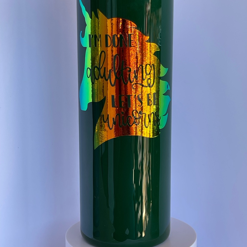 30 oz Straight Green Custom Tumbler